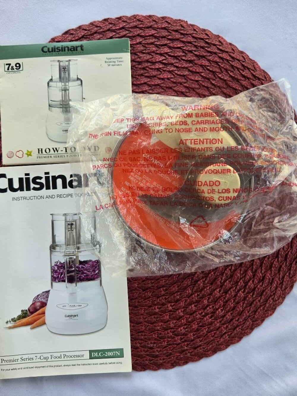 Cuisinart DLC-2007N Prep 7 Blades Slicing Disc Manual DVD Replacement Parts